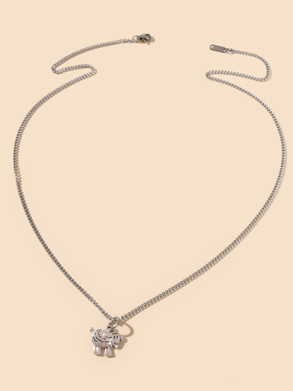 Fashion Jewellery Silver Chain Minimalist Cartoon Sheep Pendant Necklace Gift