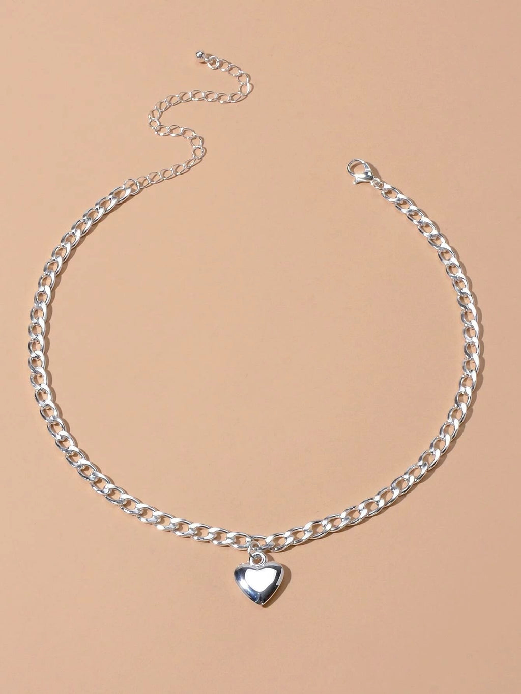 Fashion Gold Silver Chain Love Heart Charm Necklace Women Minimalist Accessories