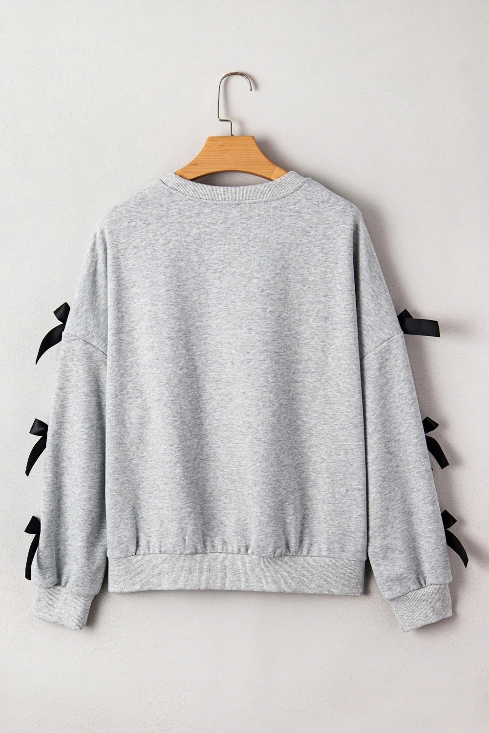 Car Sequin Shining Patch Ribbon Slit Long Sleeve Women