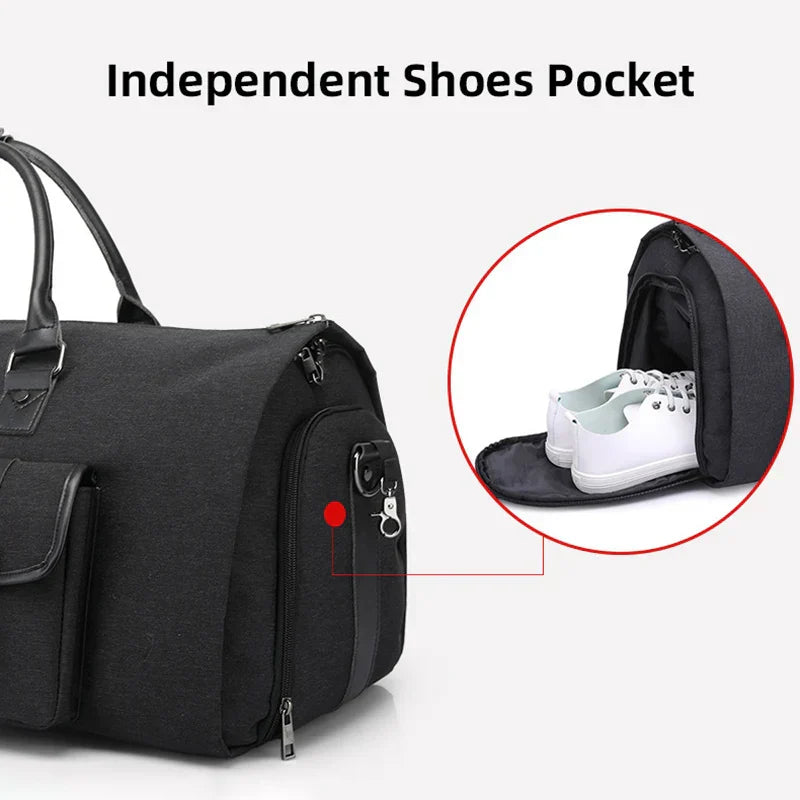 Mens Travel Duffle Bag with Shoe Compartment