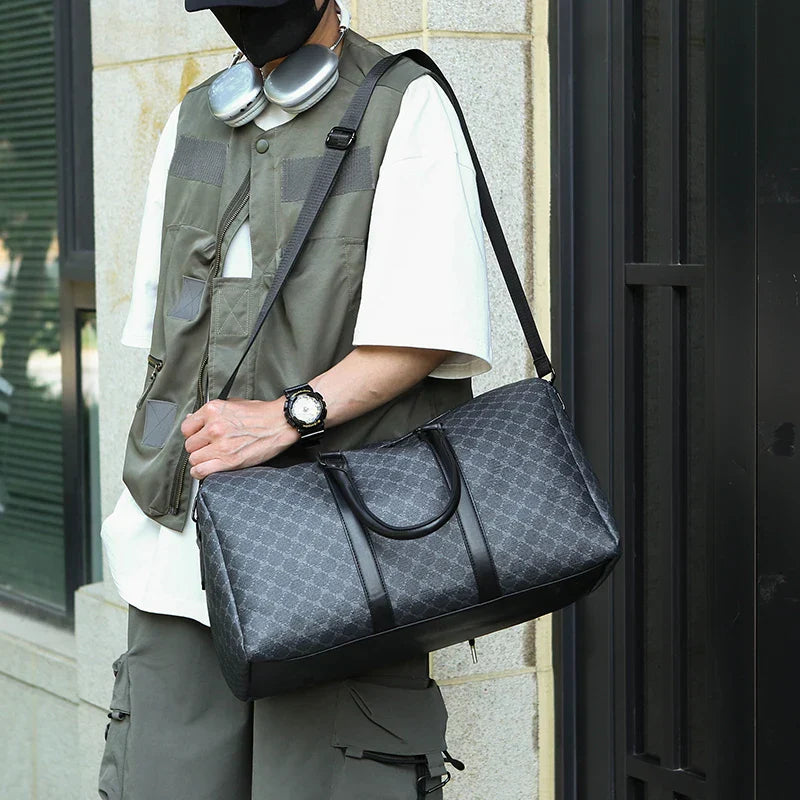 Mens Travel Bag Large PU Business Luggage