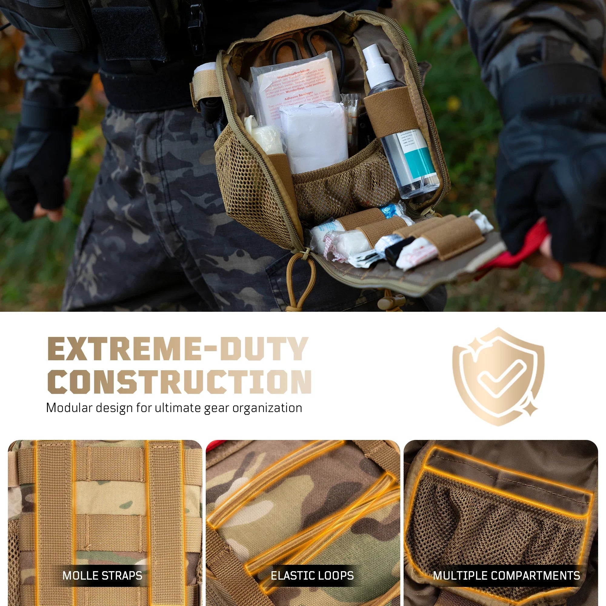 Large Medical Pouch Tactical First Aid EMT Waist Bag Camo