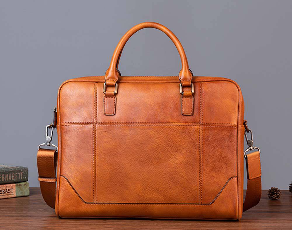 Mens Vintage Leather Buiness Briefcase Shoulder Cross Body Bag   2855