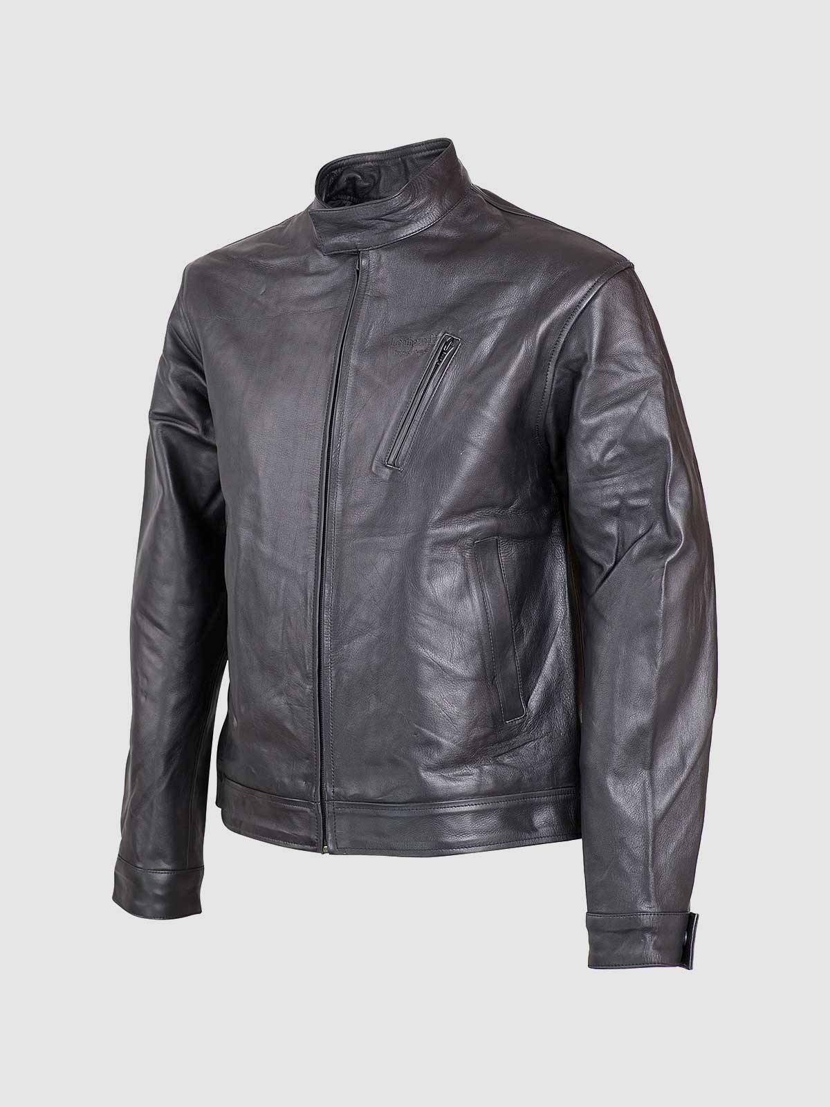Minimal Tan Biker Leather Jacket