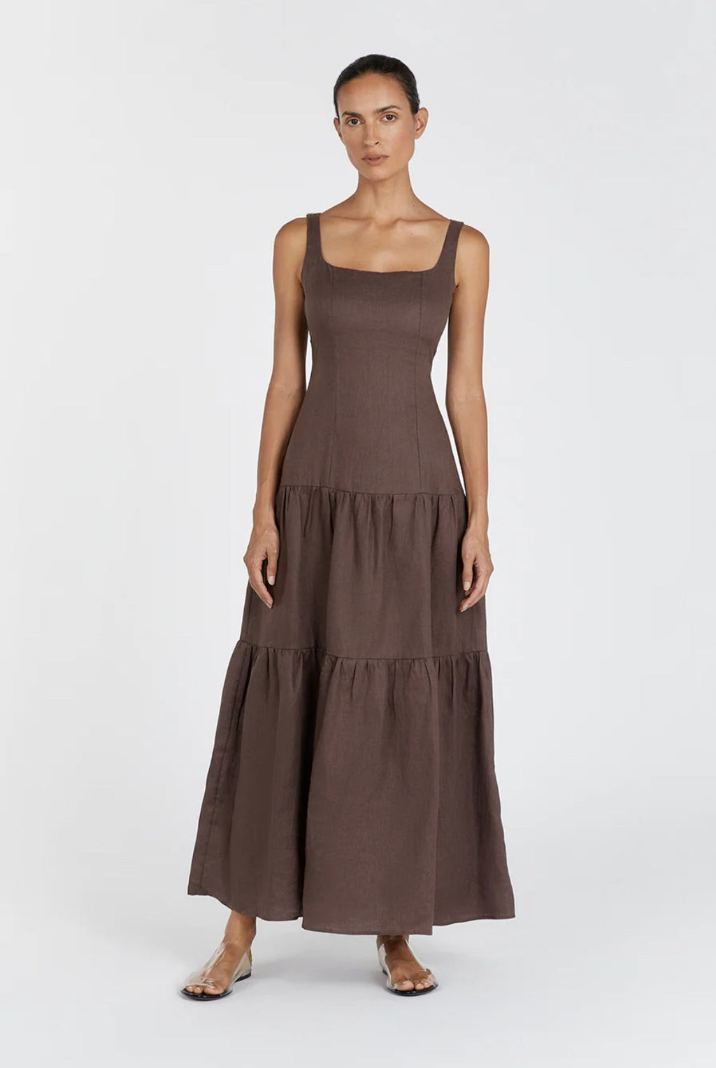 Brown Linen Dress | Maxi Dress | Linen Dress | Linen Clothing | 100% Organic Linen