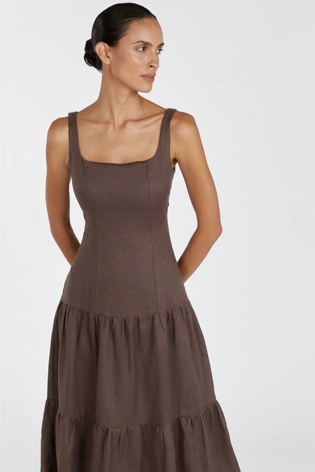 Brown Linen Dress | Maxi Dress | Linen Dress | Linen Clothing | 100% Organic Linen