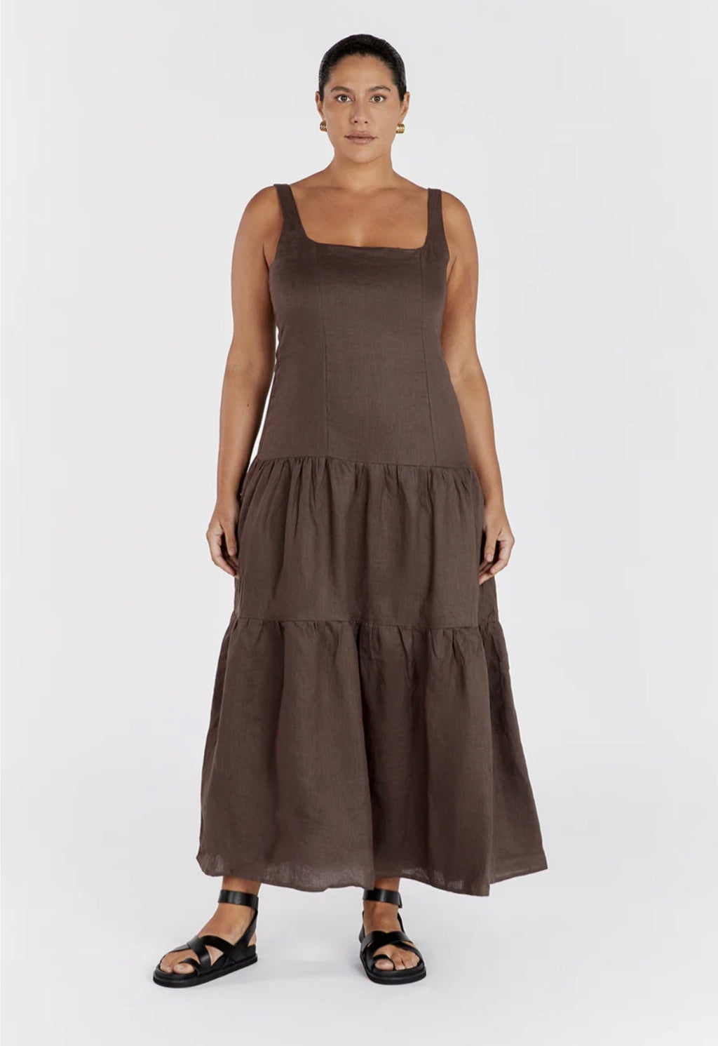 Brown Linen Dress | Maxi Dress | Linen Dress | Linen Clothing | 100% Organic Linen