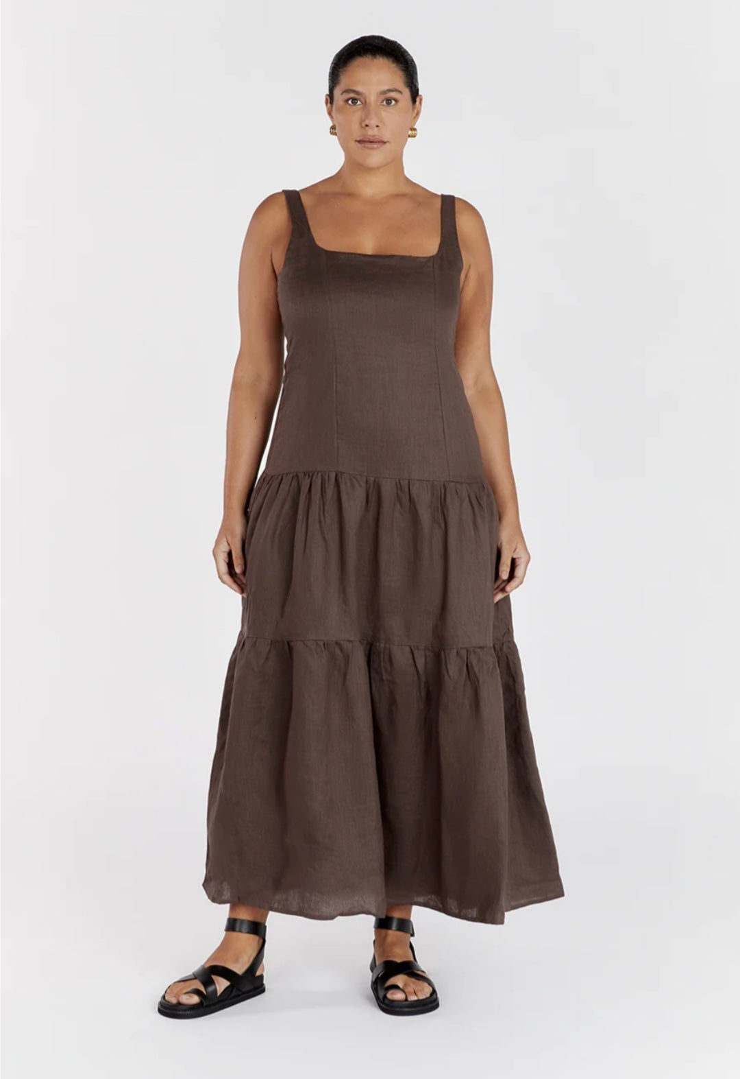 Brown Linen Dress | Maxi Dress | Linen Dress | Linen Clothing | 100% Organic Linen