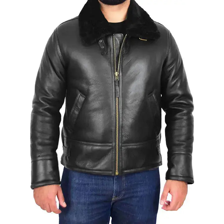 Mens Sheepskin Aviator Jacket